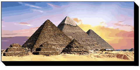 Canvas showing a picture of the pyramids