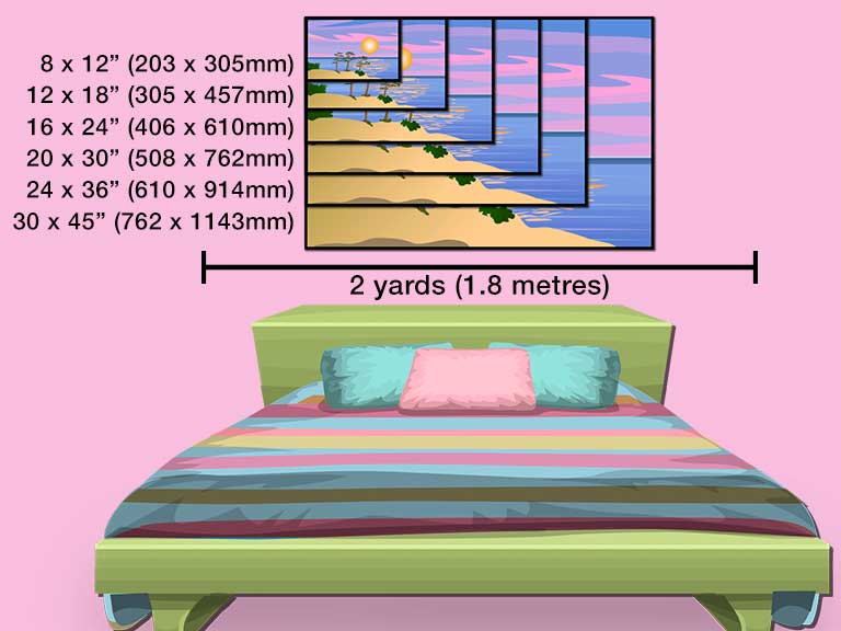 Seaside picture printed in 6 different classic poster sizes