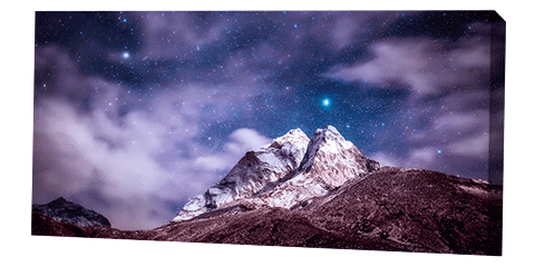 Panoramic canvas of the sky at night