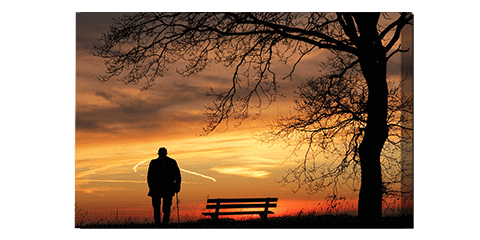 Sunset photo on canvas