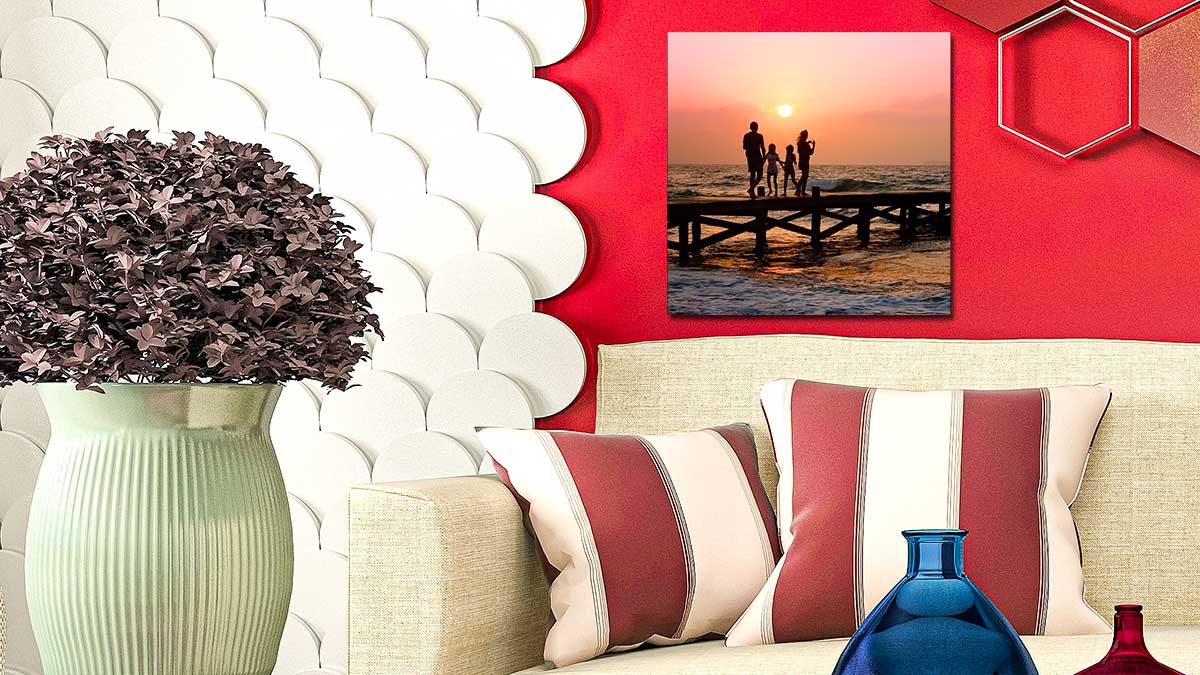 A treasured picture of a holiday sunset cropped and printed onto a square poster print