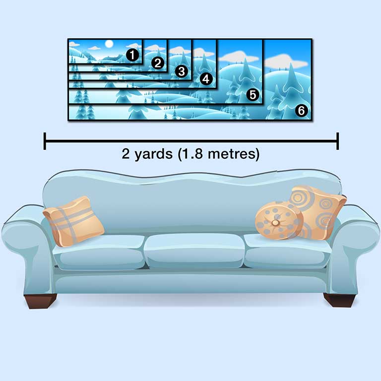 Snowscene printed in 6 different super panoramic sizes