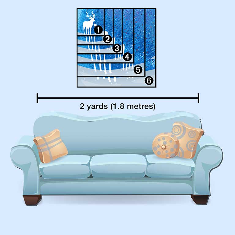 Diagram showing 6 square poster sizes