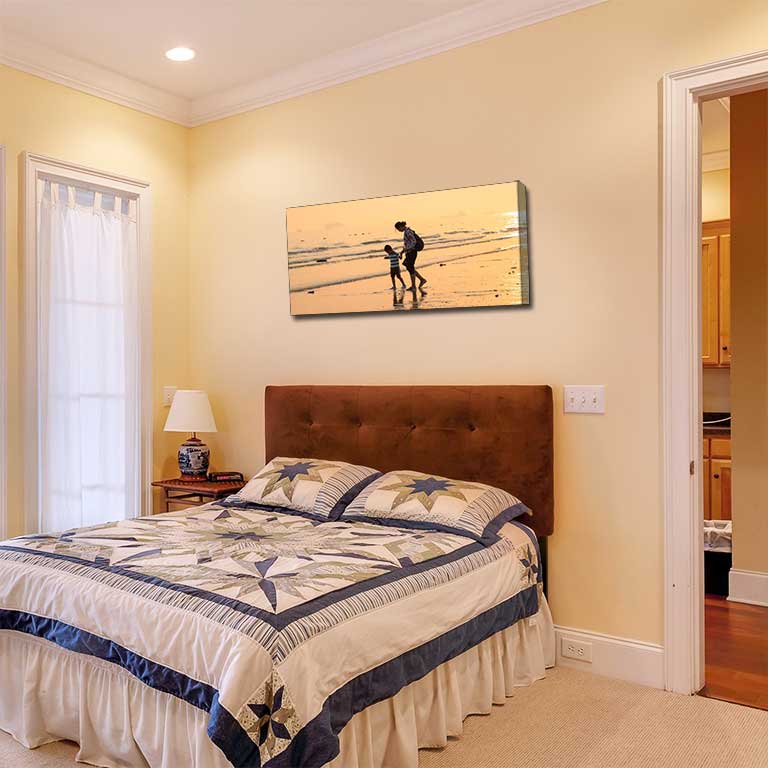 Tropical landscape printed on a panoramic canvas