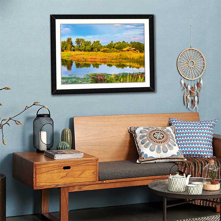 African image beautifully framed in an esoteric sitting room