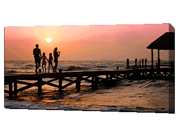 Family holiday pic printed on canvas