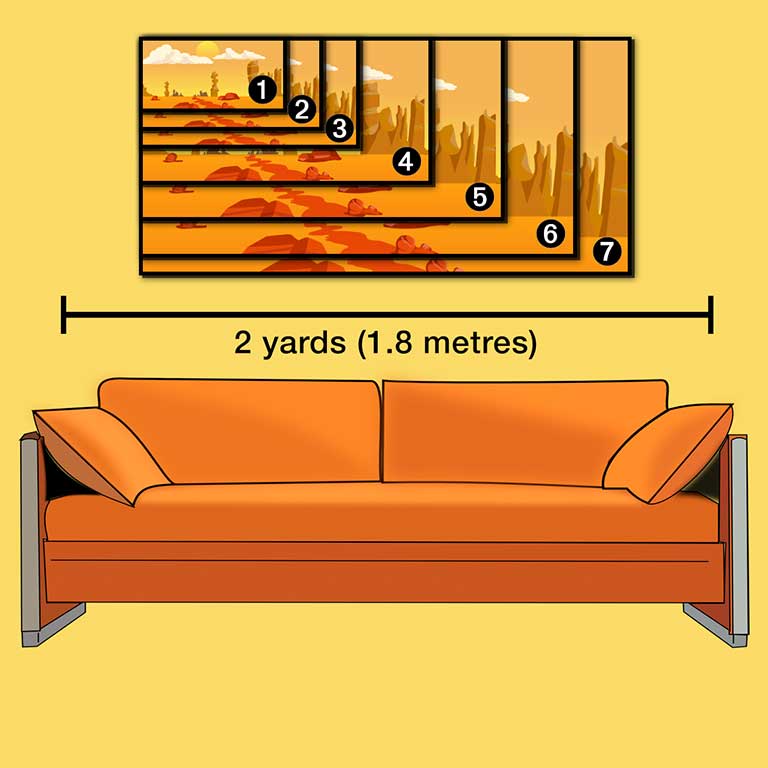 Desert image in 6 different panoramic canvas sizes