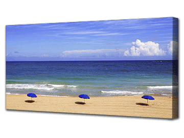 Picture of a holiday beach printed on a canvas