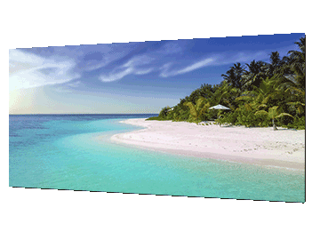 Photo a perfect white beach printed on a poster